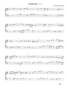 Partition Fantasia No.6 – partition complète, fantaisies pour 2 violes de gambe