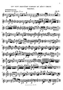 Partition violon 1, 7 corde quatuors, Op. 51  Seven dernier Words of Christ 