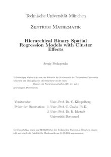 Hierarchical binary spatial regression models with cluster effects [Elektronische Ressource] / Sergiy Prokopenko