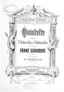 Partition violon 1, corde quintette, C Major, Schubert, Franz