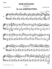Partition complète, Six Eccosaises par Ludwig van Beethoven