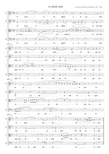 Partition complète [ténor: C3 clef], O crux ave, Palestrina, Giovanni Pierluigi da