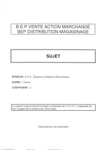 Economie Droit 2001 BEP - Vente action marchande