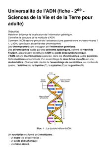 Universalité de l ADN