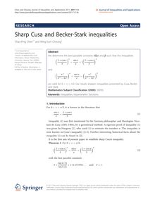 Sharp Cusa and Becker-Stark inequalities