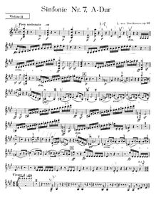 Partition violons II, Symphony No.7, A major, Beethoven, Ludwig van par Ludwig van Beethoven