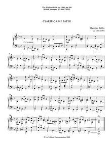 Partition 10, Clarifica me pater (III), pour Mulliner Book, Keyboard: organ or harpsichord