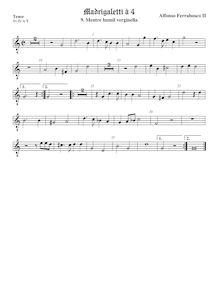 Partition ténor viole de gambe 2, octave aigu clef, Madrigaletti par Alfonso Ferrabosco Jr.