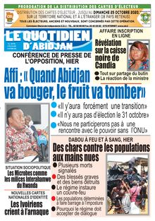 Le Quotidien d’Abidjan n°2953 - du jeudi 22 octobre 2020