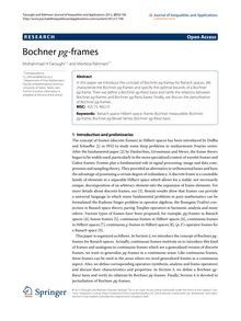 Bochner pg-frames