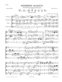 Partition complète, corde quatuor No.15, D minor, Mozart, Wolfgang Amadeus par Wolfgang Amadeus Mozart