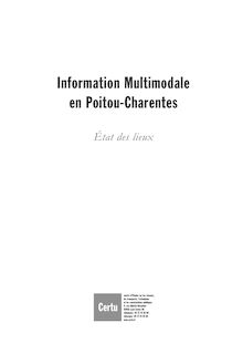 Information multimodale en Poitou-Charentes. Etat des lieux.