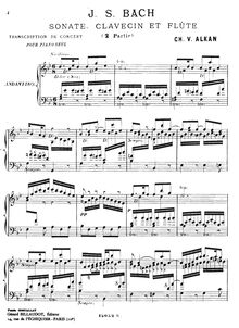 Partition , Bach: Siciliano from Sonata pour flûte et clavier, BWV 1031, Souvenirs de Musique de Chambre