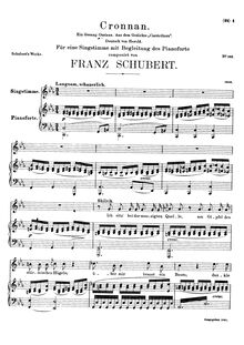 Partition complète, Cronnan, D.282, C minor, Schubert, Franz