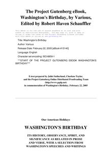 Washington s Birthday