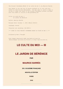 Le culte du moi 3 par Maurice Barrès