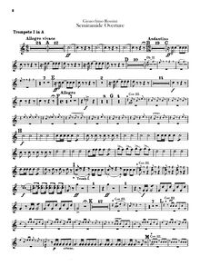 Partition trompette 1, 2 (en A), Semiramide, Melodramma tragico in due atti
