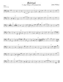 Partition viole de basse, madrigaux - Set 1, Wilbye, John