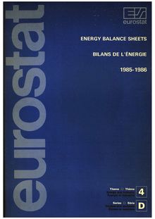 Energy balance sheets 1985-1986