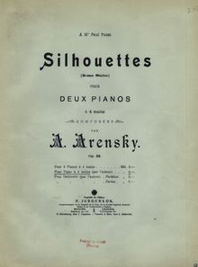 Partition couverture couleur,  No.2, Silhouettes (Силуеты), Arensky, Anton