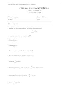 Devoirs et examens de français des mathématiques - FLE pour l entrée en CPGE scientifique, Devoir à la maison n°3