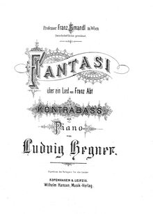 Partition complète et , partie, Fantasy (on a song by Franz Abt) pour Double basse et Piano