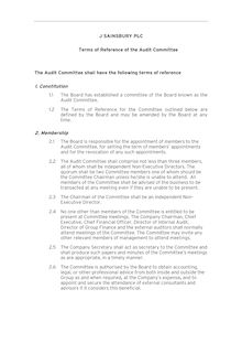 Terms of Reference of the Audit Commitee