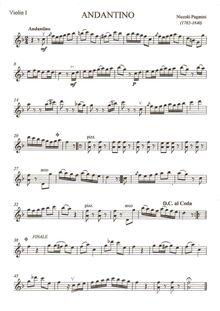 Partition parties complètes, Andantino en F, Serenata in F, Paganini, Niccolò
