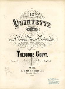 Partition parties complètes, corde quintette en G major, Op.55, G major par Louis Théodore Gouvy