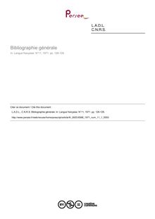 Bibliographie générale  ; n°1 ; vol.11, pg 126-128