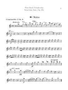 Partition clarinette 1, 2 (A), Swan Lake, Лебединое озеро, Tchaikovsky, Pyotr
