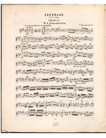Partition violons II, Serenade No.3 en A major, A major, Jadassohn, Salomon