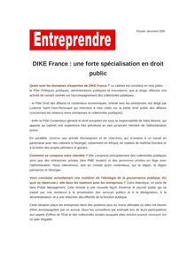 DIKE France : une forte spécialisation en droit public