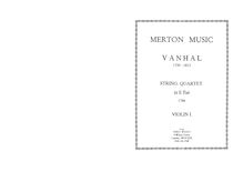 Partition parties complètes, corde quatuor, E♭ major, Vanhal, Johann Baptist