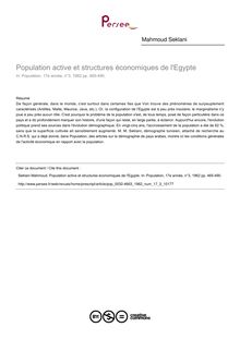 Population active et structures économiques de l Egypte - article ; n°3 ; vol.17, pg 465-490