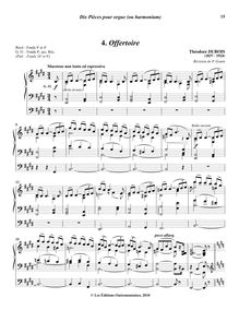 Partition , Offertoire, Dix pièces pour orgue ou harmonium, Dubois, Théodore