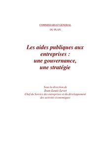Les aides publiques aux entreprises : une gouvernance, une stratégie