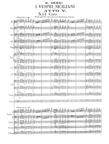 Partition Act V, Les vêpres siciliennes, Opéra en cinq actes, Verdi, Giuseppe