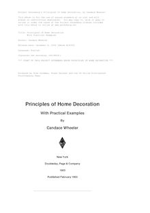Principles of Home Decoration - With Practical Examples