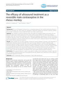 The efficacy of ultrasound treatment as a reversible male contraceptive in the rhesus monkey
