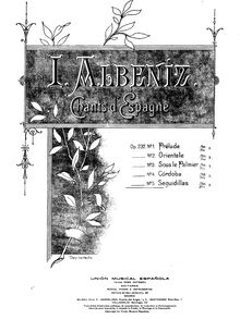 Partition , Seguidillas, Cantos de España, Op.232, Albéniz, Isaac