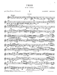 Partition violon, Piano Trio, Op.15, D minor, Doyen, Albert