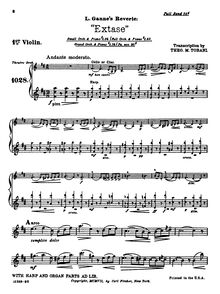 Partition violons I, Extase, Rêverie, D major, Ganne, Louis par Louis Ganne