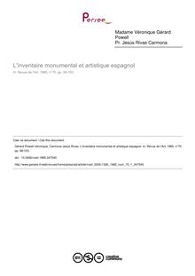 L inventaire monumental et artistique espagnol - article ; n°1 ; vol.70, pg 99-103