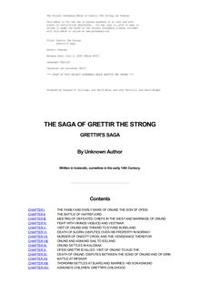 Grettir the Strong, Icelandic Saga