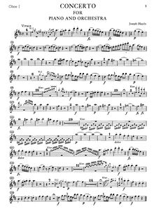 Partition hautbois 1, Piano Concerto en D, Haydn, Joseph