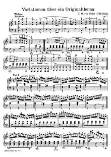 Partition complète, 6 Variations sur un thème original, 6 Variations on an Original Theme