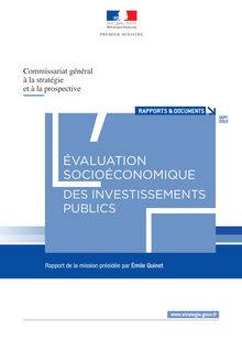 L évaluation socioéconomique des investissements publics