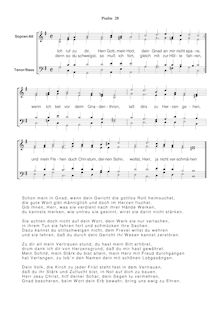 Partition Ps.28: Ich ruf zu dir, Herr Gott, mein Hort, SWV 125, Becker Psalter, Op.5