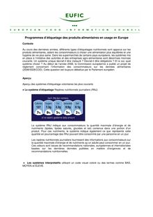 Programmes d’étiquetage des produits alimentaires en Europe - Eufic